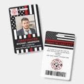 消防署パーソナライズされた写真消防士ID バッジ (正面&裏面)