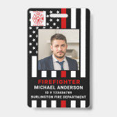 消防署パーソナライズされた写真消防士ID バッジ (正面)