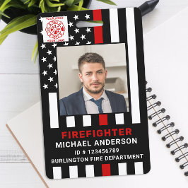 消防署パーソナライズされた写真消防士ID バッジ