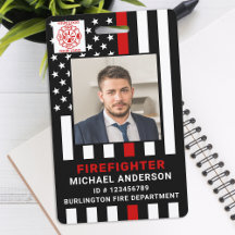 消防署パーソナライズされた写真消防士ID