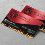 消防署ファイアマンレッドモダン消防士 名刺<br><div class="desc">消防士モダンブラック&レッドメタル消防署の名刺。</div>