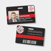 消防署ファイアマンID写真消防士ID バッジ (Front & Back)