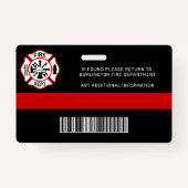 消防署ファイアマンID写真消防士ID バッジ (裏面)