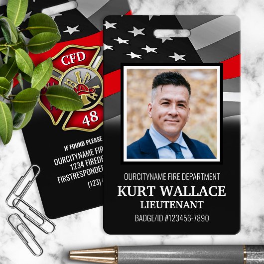 消防署フォト消防士IDバッジ バッジ