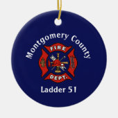 消防署ロゴカスタムオーナメント セラミックオーナメント (正面)