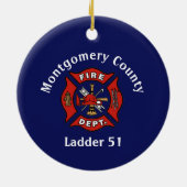 消防署ロゴカスタムオーナメント セラミックオーナメント (裏面)