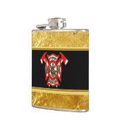 消防署ロゴ金ゴールド及び赤バッジ金ゴールド箔 フラスク (左)