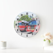 消防署前に2基の消防車 ラージ壁時計 (ホーム)