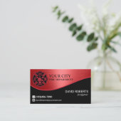 消防署消防士レッドメタル 名刺 (スタンド正面)