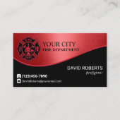 消防署消防士レッドメタル 名刺 (正面)