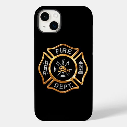 消防署金ゴールドバッジ Case-Mate iPhoneケース (裏面)
