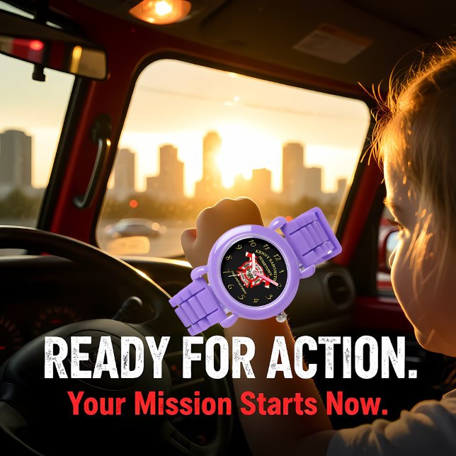 消防署金ゴールド及び消防軸付き赤バッジ 腕時計 (クリエイターアップロード済み)