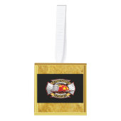 消防署金ゴールド・銀夫人バッジ キューブオーナメント (正面)