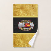 消防署金ゴールド・銀夫人バッジ バスタオルセット (ハンドタオル)