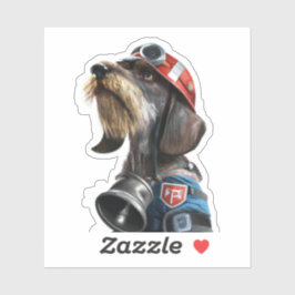 消防署長ワイヤーヘアダッシュンドドッグ シール