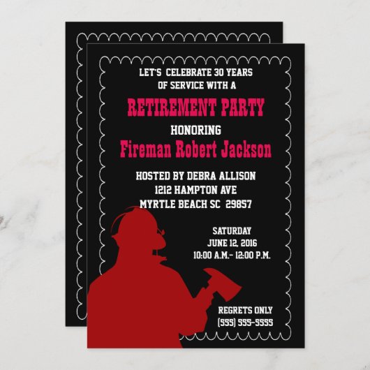 消防署長招待状 招待状 (正面/裏面)