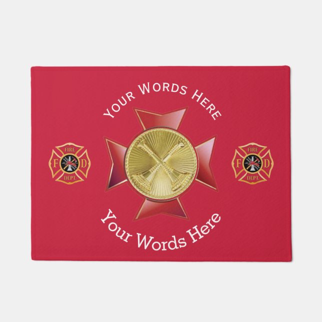 消防署2ブグルカスタム ドアマット (正面)