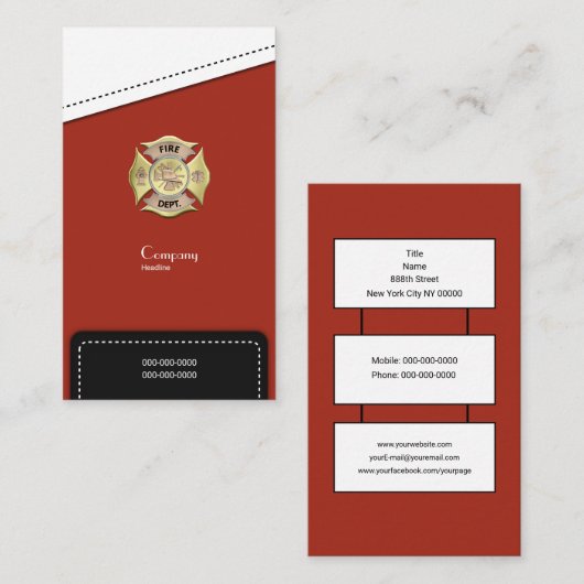 消防署 名刺 (正面/裏面)