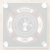 消防署ADD NAME消防士バッジレスキュー ガラスコースター (裏面)