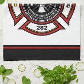 消防署ADD NAME消防士バッジレスキュー キッチンタオル (折り畳み)