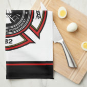 消防署ADD NAME消防士バッジレスキュー キッチンタオル (四つ折り)