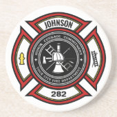 消防署ADD NAME消防士バッジレスキュー コースター (正面)