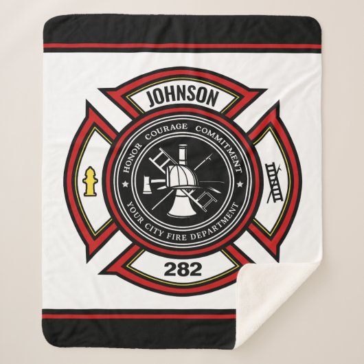 消防署ADD NAME消防士バッジレスキュー シェルパブランケット (正面)