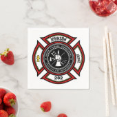 消防署ADD NAME消防士バッジレスキュー スタンダードカクテルナプキン (インサイチュ)