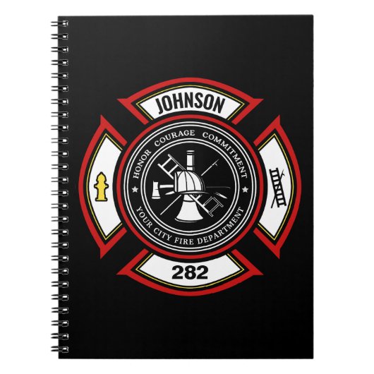 消防署ADD NAME消防士バッジレスキュー ノートブック (正面)
