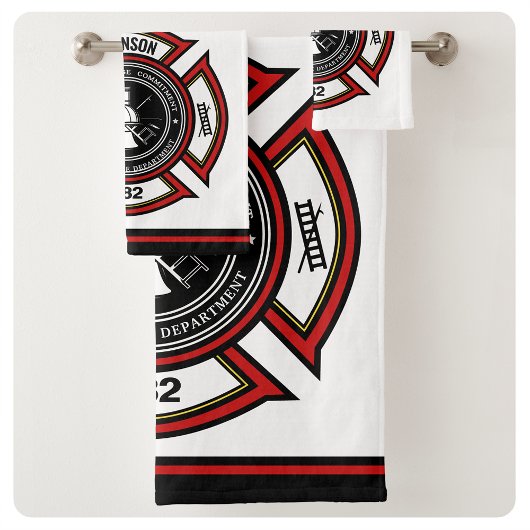 消防署ADD NAME消防士バッジレスキュー バスタオルセット