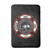 消防署ADD NAME消防士バッジレスキュー バスマット (正面縦)