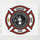 消防署ADD NAME消防士バッジレスキュー ビールラベル (シングルラベル)