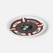 消防署ADD NAME消防士バッジレスキュー ペーパープレート (アングル)