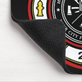 消防署ADD NAME消防士バッジレスキュー マウスパッド (コーナー)