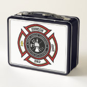 消防署ADD NAME消防士バッジレスキュー メタルランチボックス (裏面)