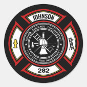 消防署ADD NAME消防士バッジレスキュー ラウンドシール (正面)