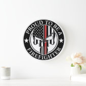 消防誇りを持ったの壁時計になる ラージ壁時計 (ホーム)