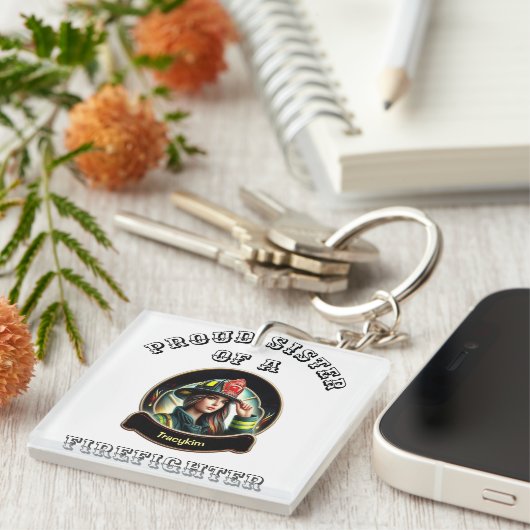 消防誇りを持った士の想像力の妹 キーホルダー (正面右)