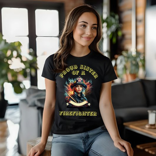 消防誇りを持った士の決断力の姉妹 Tシャツ