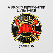 消防誇りを持った士の紋章赤と黒    ウィンドウサイン (シート)