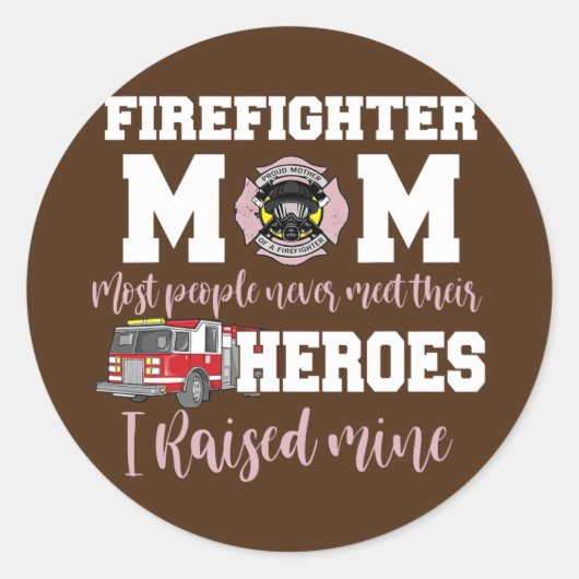 消防誇りを持った士ママは薄い赤線をサポート ラウンドシール (正面)