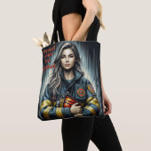 消防誇りを持った士ロボットの姉妹 トートバッグ (クローズアップ)