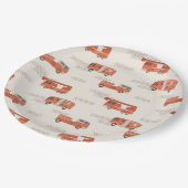 消防誕生日紙プレート |レトロの火 ペーパープレート (アングル)