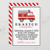 消防誕生日 招待状 (正面/裏面)