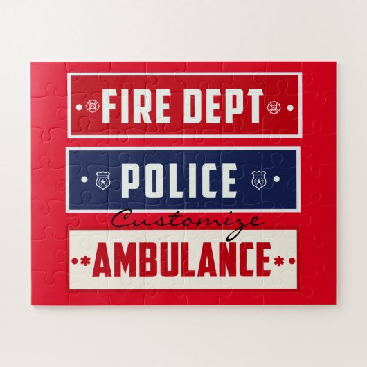 消防警察の救急車サンダー_コーブ ジグソーパズル (横)