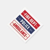 消防警察の救急車サンダー_コーブ スタンダードカクテルナプキン (角)