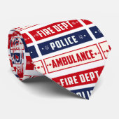 消防警察の救急車サンダー_コーブ ネクタイ (ロール)