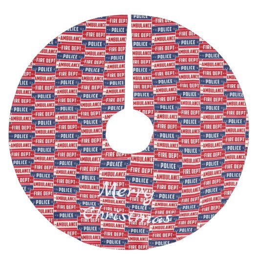 消防警察の救急車サンダー_コーブ ブラッシュドポリエステルツリースカート (正面)