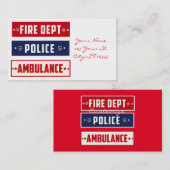 消防警察の救急車サンダー_コーブ 名刺 (正面/裏面)