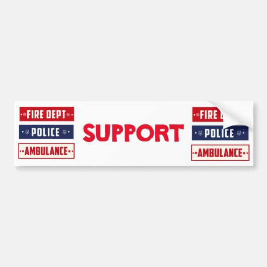 消防警察救急車Thunder_Cove バンパーステッカー (正面)